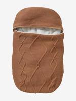 Tricot voetenzak met fleece voering voor autostoeltje hazelnoot - thumbnail