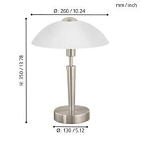 Eglo TafellampSolo 1 35cm nikkel mat met wit - 85104 - thumbnail