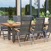 Hartman Verstelbare Tuinstoel 'Aruba' Teakhout, kleur Antraciet - thumbnail