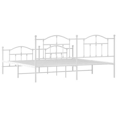 Bedframe met hoofd- en voeteneinde metaal wit 193x203 cm