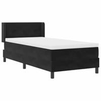 Boxspringbed met Matras Zwart 100x200 cm Fluweel Zwart - thumbnail