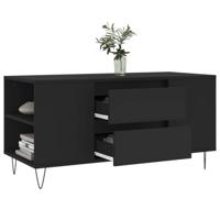 Salontafel 102x44,5x50 cm bewerkt hout zwart - thumbnail