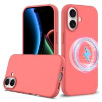 Lunso iPhone 17 hoesje - Flexibel siliconen Backcover met MagSafe - Roze - thumbnail