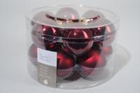 Decoris kerstballen glas 12st ossenbloed 5cm - thumbnail