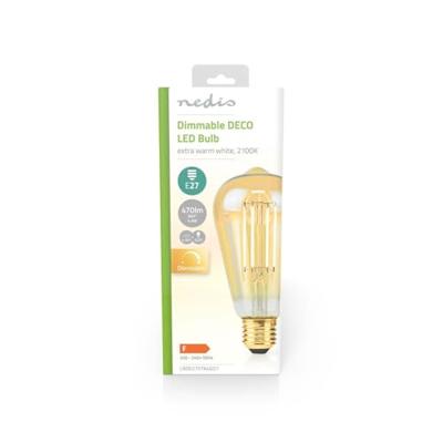 LED-Filamentlamp E27 | ST64 | 4.9 W | 470 lm | 2100 K | Extra Warm Wit | Aantal lampen in verpakking: 1 Stuks