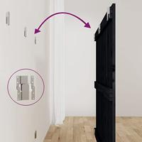 Wandhoofdbord 127,5x3x90 cm massief grenenhout zwart - thumbnail