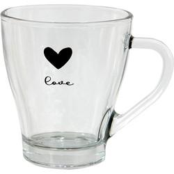 Clayre & Eef Theeglas hart 200ml
