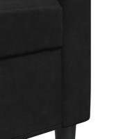 3-delige Loungeset met kussens en bolsters fluweel zwart - thumbnail