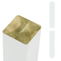 Witte Tuinpalen Hout 9 x 9 x 208 CM Met Punt - thumbnail