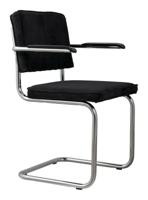 Zuiver Eetkamerstoel 'Ridge' Ribstof, kleur Zwart - thumbnail