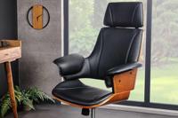 In hoogte verstelbare bureaustoel MANHATTAN kunstleer massief hout met armleuning retro design - 44195 - thumbnail