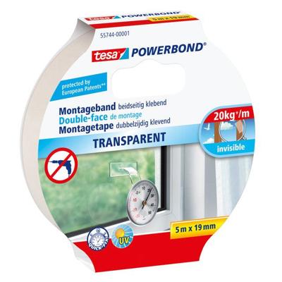 tesa 55744-00001-02 Montagetape tesa Powerbond Transparant (l x b) 5 m x 19 mm 1 stuk(s)