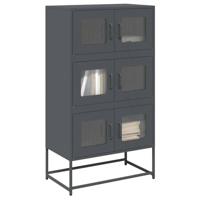 Hoge kast 68x39x123 cm staal antracietkleurig - thumbnail