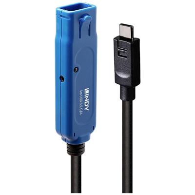 LINDY 43380 USB-kabel USB 3.2 Gen1 USB-A bus, USB-C stekker 5.00 m Zwart/blauw LINDY 43380 USB-kabel USB 3.2 Gen1 USB-A bus, USB-C stekker 5.00 m Zwart/blauw
