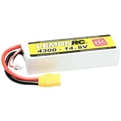 LemonRC LiPo accupack 14.8 V 4300 mAh Aantal cellen: 4 35 C Softcase XT90 LemonRC LiPo accupack 14.8 V 4300 mAh Aantal cellen: 4 35 C Softcase XT90