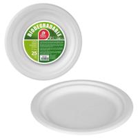 Bordenset Best Products Green Suikerriet Ø 17 cm Wit Biologisch Afbreekbaar Wegwerp 25 Stuks - thumbnail