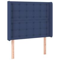 Hoofdbord LED 83x16x118/128 cm stof blauw - thumbnail