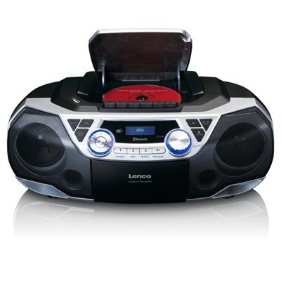 Draagbare Boombox met DAB+/FM-radio, Bluetooth®, CD, cassetterecorder en USB-speler Zilver