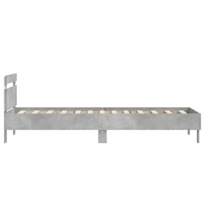 Bedframe met hoofdbord en LED-verlichting betongrijs 90x190 cm Bedframe met hoofdbord en LED-verlichting betongrijs 90x190 cm