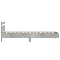 Bedframe met hoofdbord en LED-verlichting betongrijs 90x190 cm - thumbnail