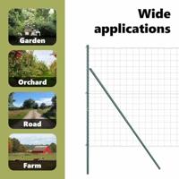 VidaXL Hek met paal groen 1,6 x 10 m staal en pvc - thumbnail