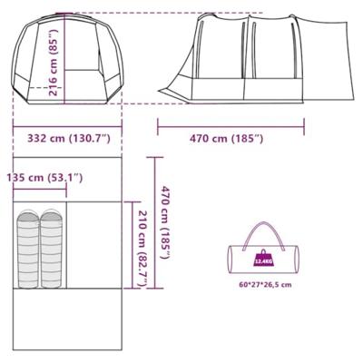 Autotent 2-persoons waterdicht groen