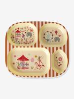 Melamine diner kinderbord FUN FAIR PINK rice rood, gestreept - thumbnail