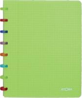 Atoma Tutti Frutti schrift, ft A5, 144 bladzijden, commercieel geruit, transparant groen - thumbnail