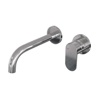Brauer Chrome Edition Inbouw Wastafelmengkraan met Gebogen Uitloop en Rozetten Model C1 Chroom