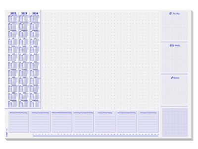 Sigel SI-HO355 Bureauonderleggers 59,5x41cm 30 Vel Met Weekindeling Techniek