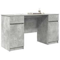 Bureau met lade Betongrijs 140 x 49 x 76 cm Bewerkt hout - thumbnail
