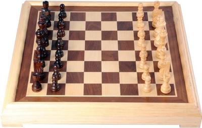 Longfield Games schaakspel 40 x 40 cm hout bruin/naturel Longfield Games schaakspel 40 x 40 cm hout bruin/naturel