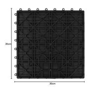 Terrastegels 30x30 cm 1 m HKC zwart 11 stuks - thumbnail