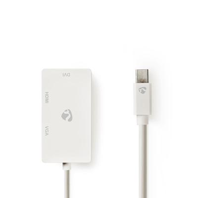 Mini-DisplayPort multi-adapterkabel | Mini-DisplayPort male - VGA female + DVI-D 24+1-pins female + HDMI-uitgang | 0,2 m | Wit
