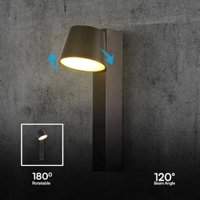 V-TAC VT-10112 23406 LED-wandlamp LED Energielabel: D (A - G) 8 W LED Zwart