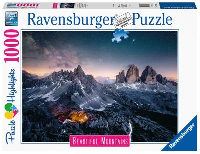Ravensburger puzzel drei zinnen, dolomieten - legpuzzel - 1000 stukjes