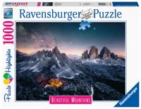 Ravensburger puzzel drei zinnen, dolomieten - legpuzzel - 1000 stukjes - thumbnail