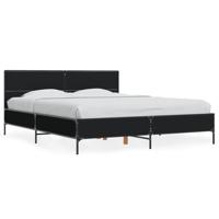 Bedframe bewerkt hout metaal zwart 180x200 cm - thumbnail