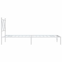 Bedframe met hoofdbord metaal wit 80x200 cm - thumbnail