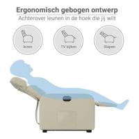 Sta-op-stoel elektrisch kunstleer crèmekleurig - thumbnail