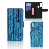 Alcatel 1S 2020 | Book Style Case | Wood Blue - thumbnail