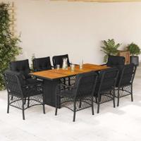 9-delige Tuinset poly rattan zwart - thumbnail