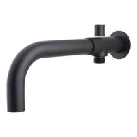 Wiesbaden inbouw-baduitloop met omstel rond 23cm mat zwart - thumbnail