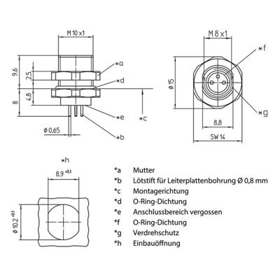 Lutronic 1221 Sensor/actuator inbouwconnector M8 Aantal polen (sensoren): 4 Bus, inbouw 1 stuk(s)