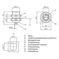 Lutronic 1221 Sensor/actuator inbouwconnector M8 Aantal polen (sensoren): 4 Bus, inbouw 1 stuk(s) - thumbnail