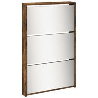 Schoenenkast met spiegel 5-laags 63x17x169,5 cm gerookt eiken - thumbnail