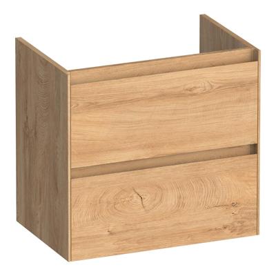 Brauer Inspire - Onderkast Ondiep - 60 cm - met 2 Softclose Lades Greeploos en 1 Sifon Uitsparing - Forest Tan