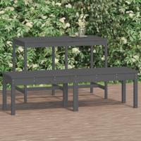Tuinbank 2-zits 159,5x44x45 cm massief grenenhout grijs - thumbnail