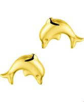 TFT Oorknoppen Dolfijn Geelgoud Glanzend 8.5 mm x 6.5 mm - thumbnail