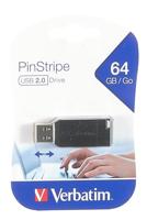 Verbatim Pin Stripe USB-stick 64 GB Zwart 49065 USB-A 2.0 - thumbnail